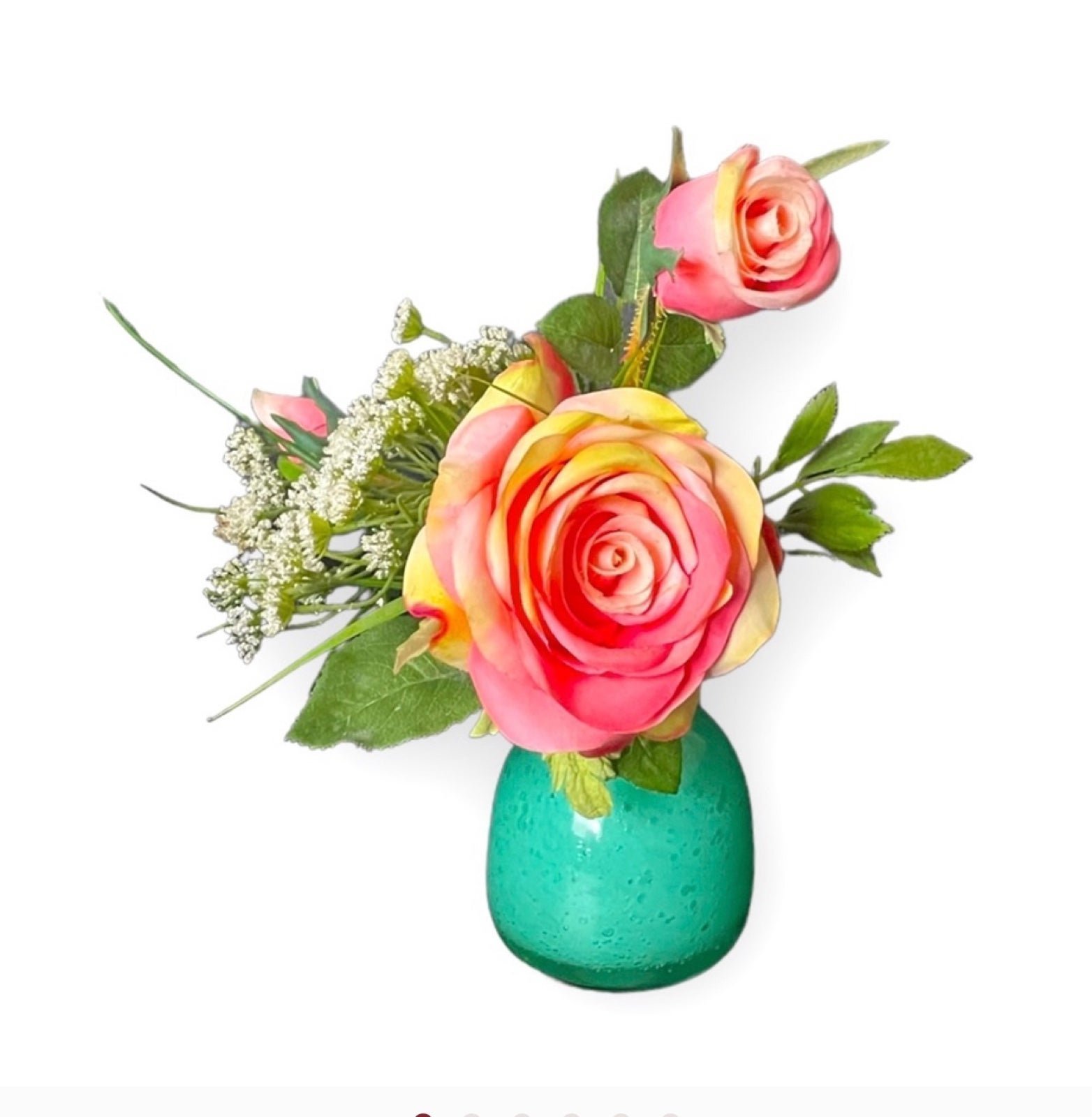 Vintage Mozarts! Teal Cayman Glass Bud Vase Flowers Arrangement Bouquet Vase