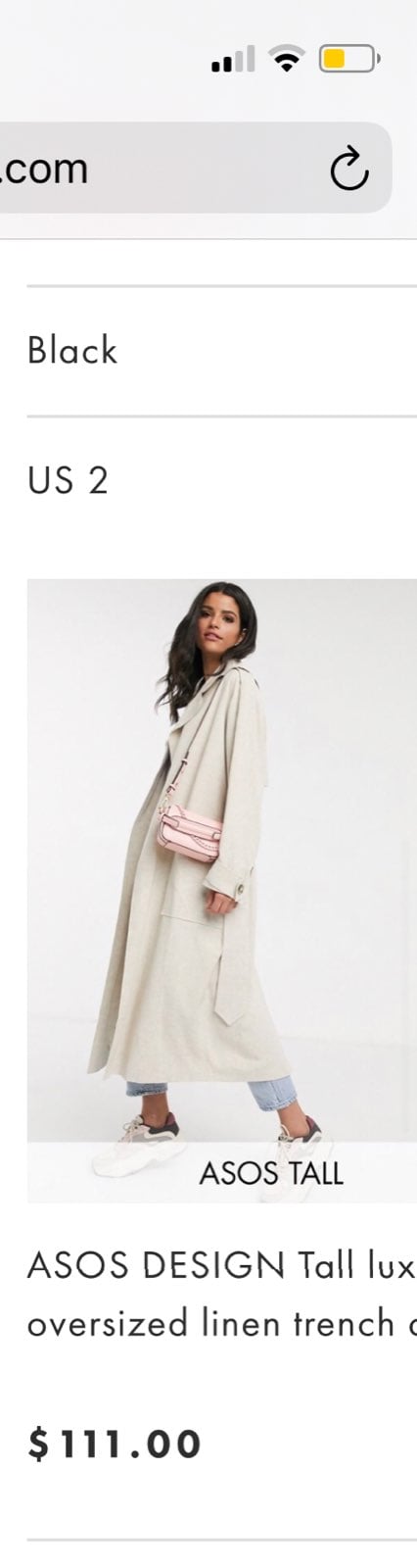 ASOS DESIGN Tall luxe oversized linen tr