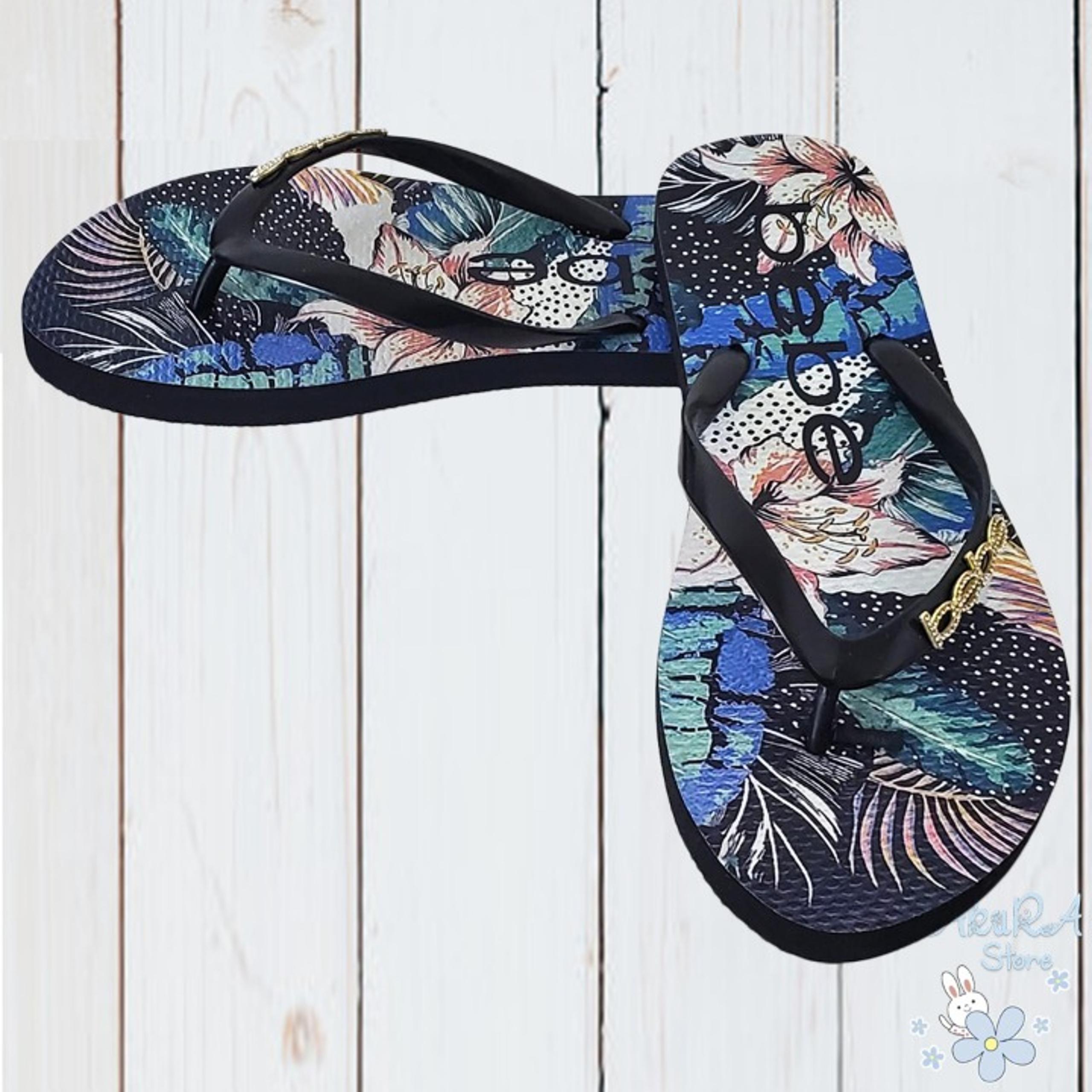 NWT BEBE AUTHENTIC WENDEE FLORAL WOMEN'S THONG SLIP ON FLIP FLOPS SANDALS SIZE 9