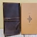 BROWN LEATHER BIBLE COVER PROTECTOR WITH BOOKMARK AND WRAP AROUND STEAP