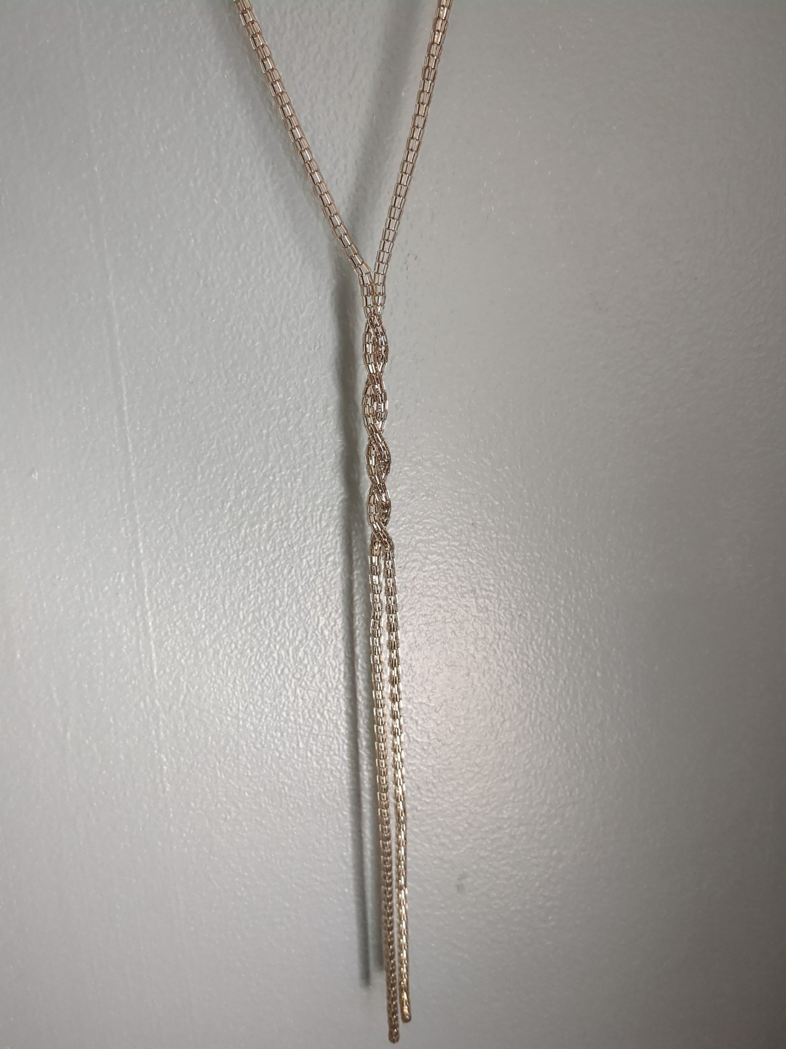 Vintage silver double twist long statement necklace