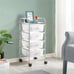 Rolling Storage Trolley Cart with 4 Plastic Drawers on Wheels-ADWAD344