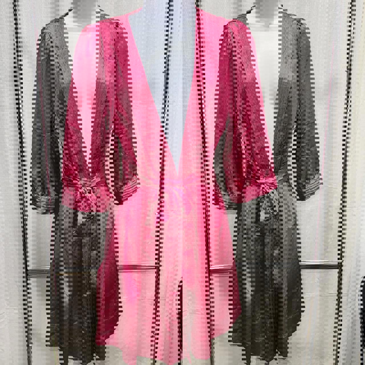 Elegant Victoria Secret Satin Wrap Robe in Pink
