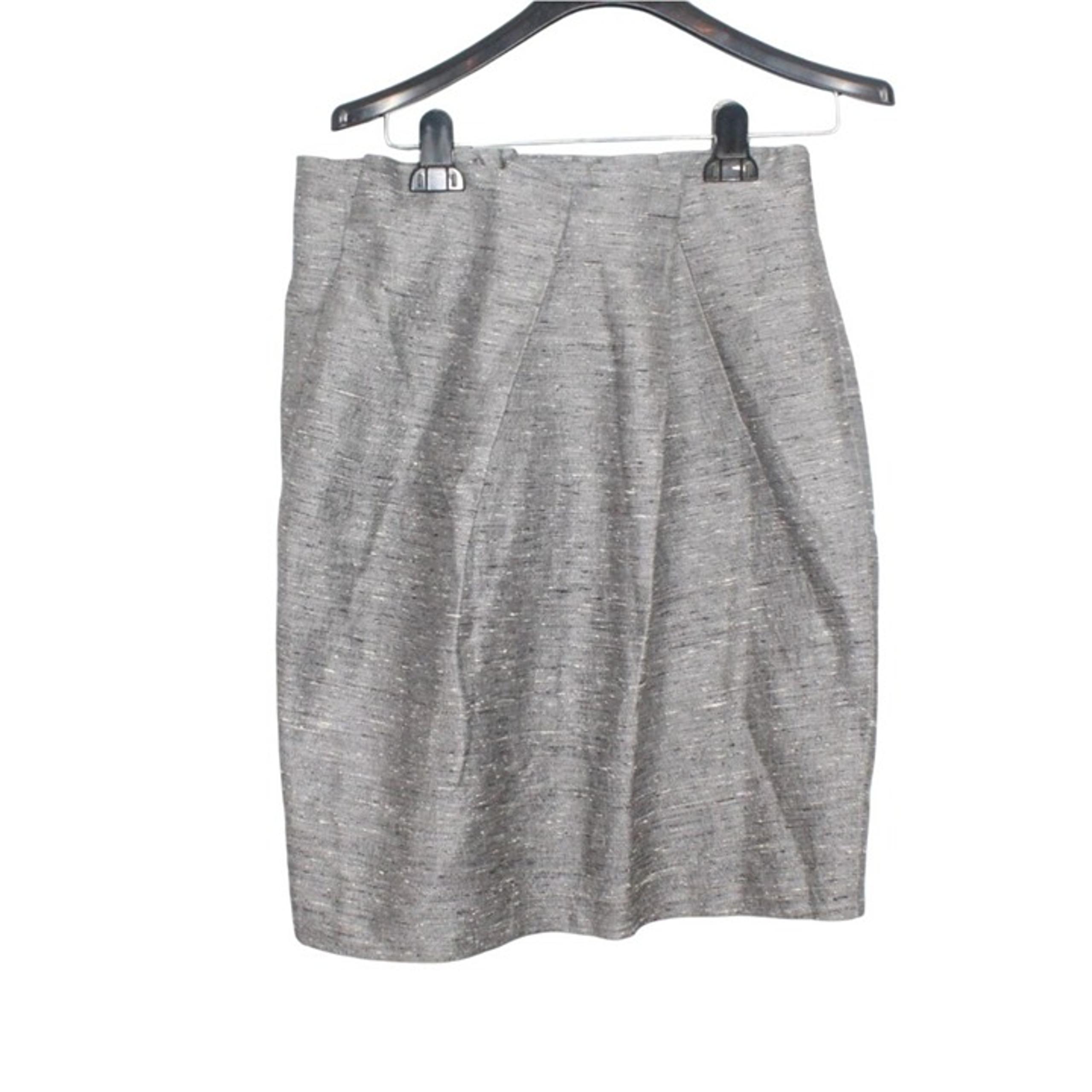 Lida Baday Women's Shirred Pencil Skirt Work Career Gray Size 8
