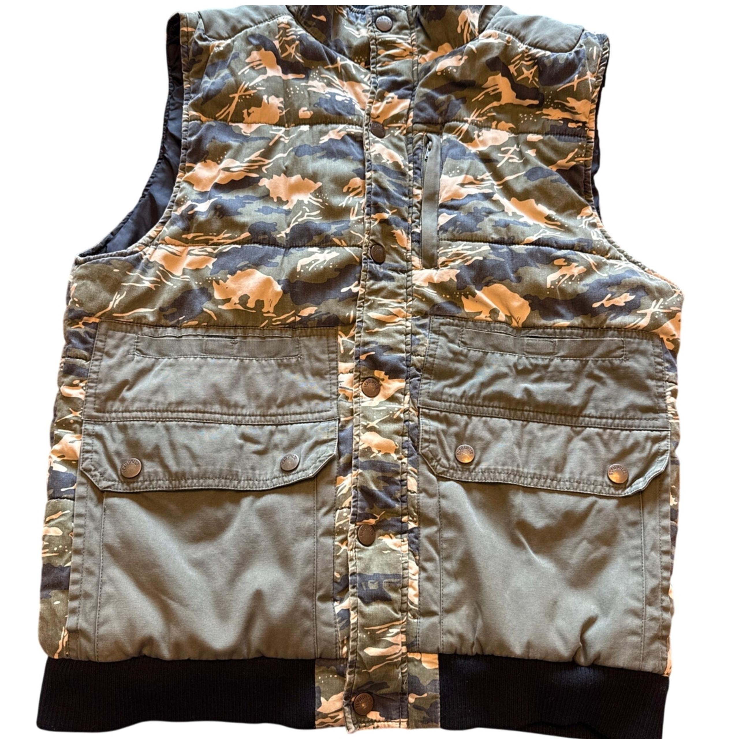 Ecko Unltd Mens Rhino Camo Puffer Vest Classic Y2K Streetwear