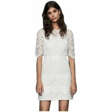 Maje Rosalba White Lace Mini Sleeve wedding dress NWT sz 2 Medium