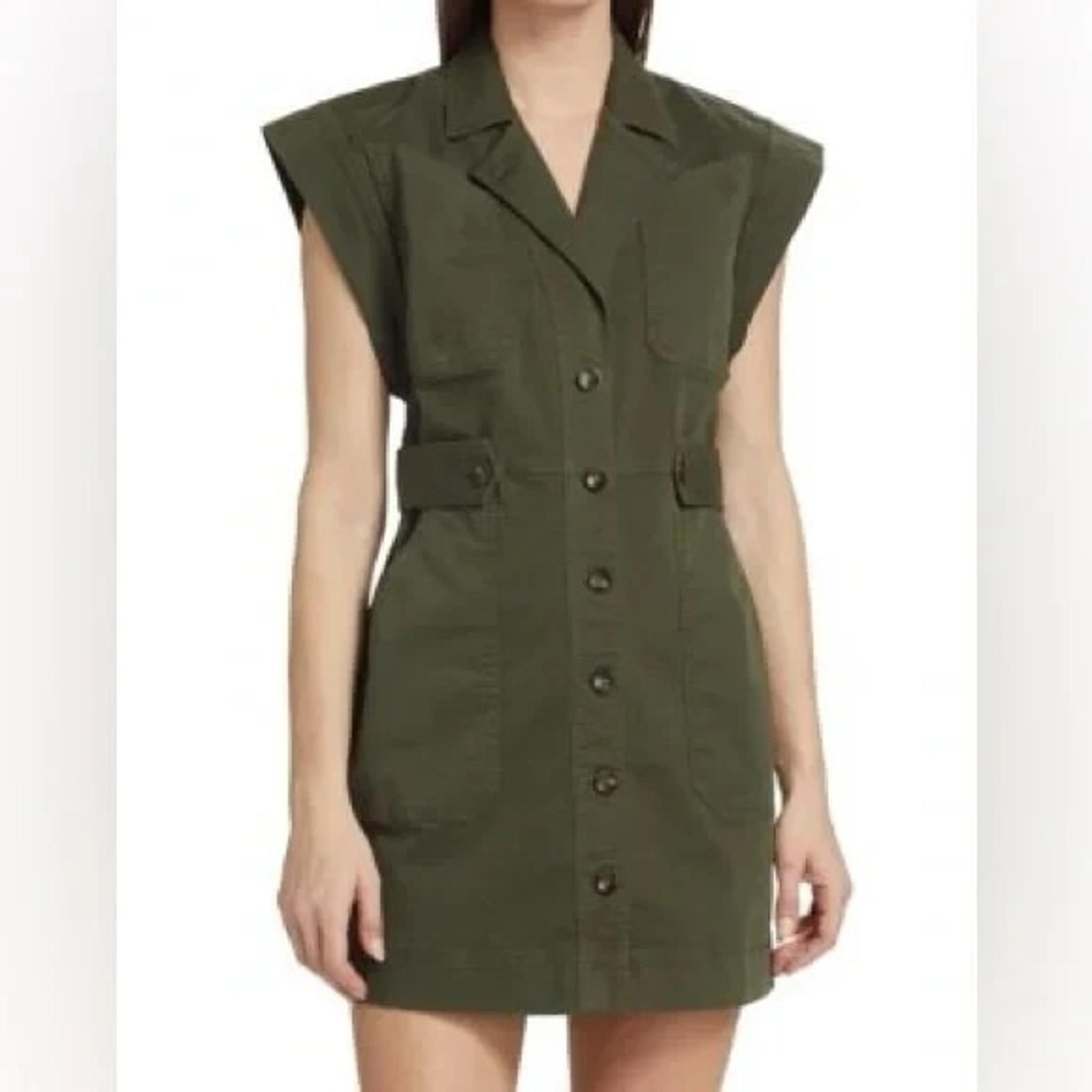 Veronica Beard NWT Jax Mini Poplin-Blend Sleeveless Shirt Dress Size 0