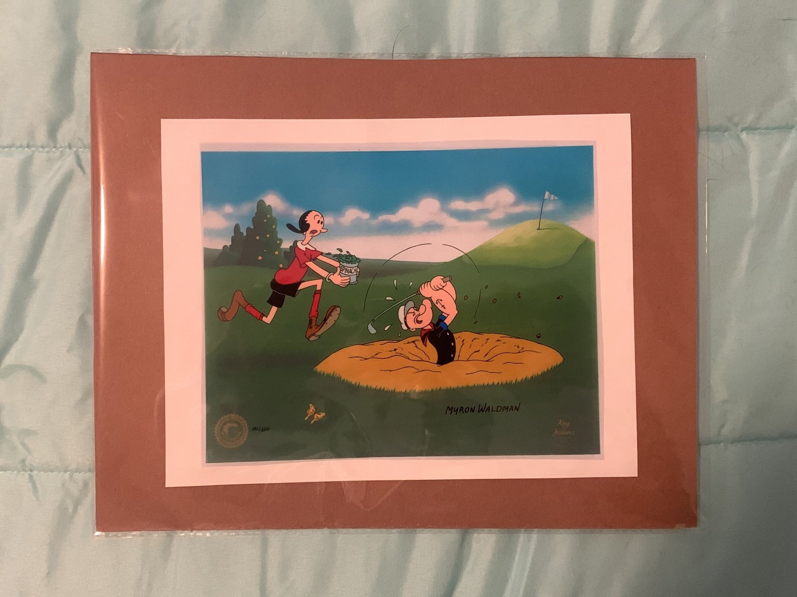 Popeye and Olive Oyl golf cartoon Art