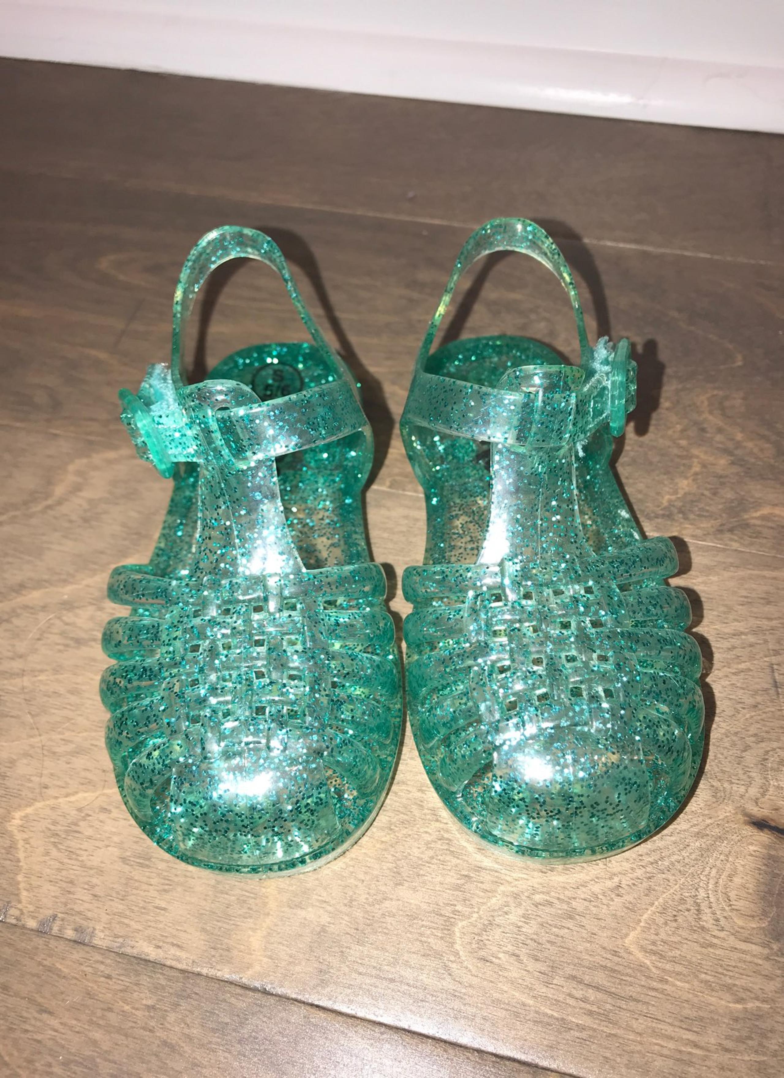 Sparkly Teal Jelly Shoes