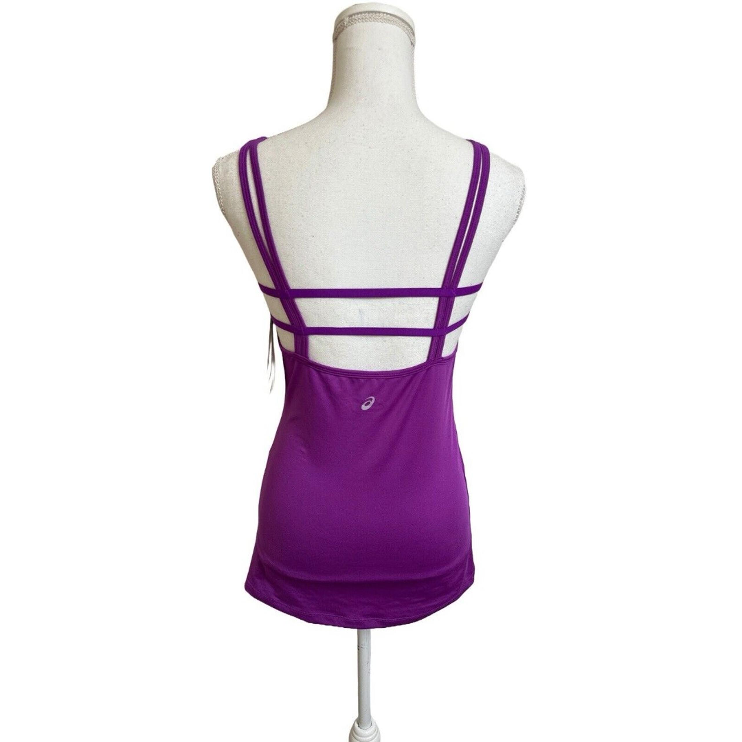 NWT Asics Women's L Kenora Tank Top Large Purple Fitted Strappy NEW