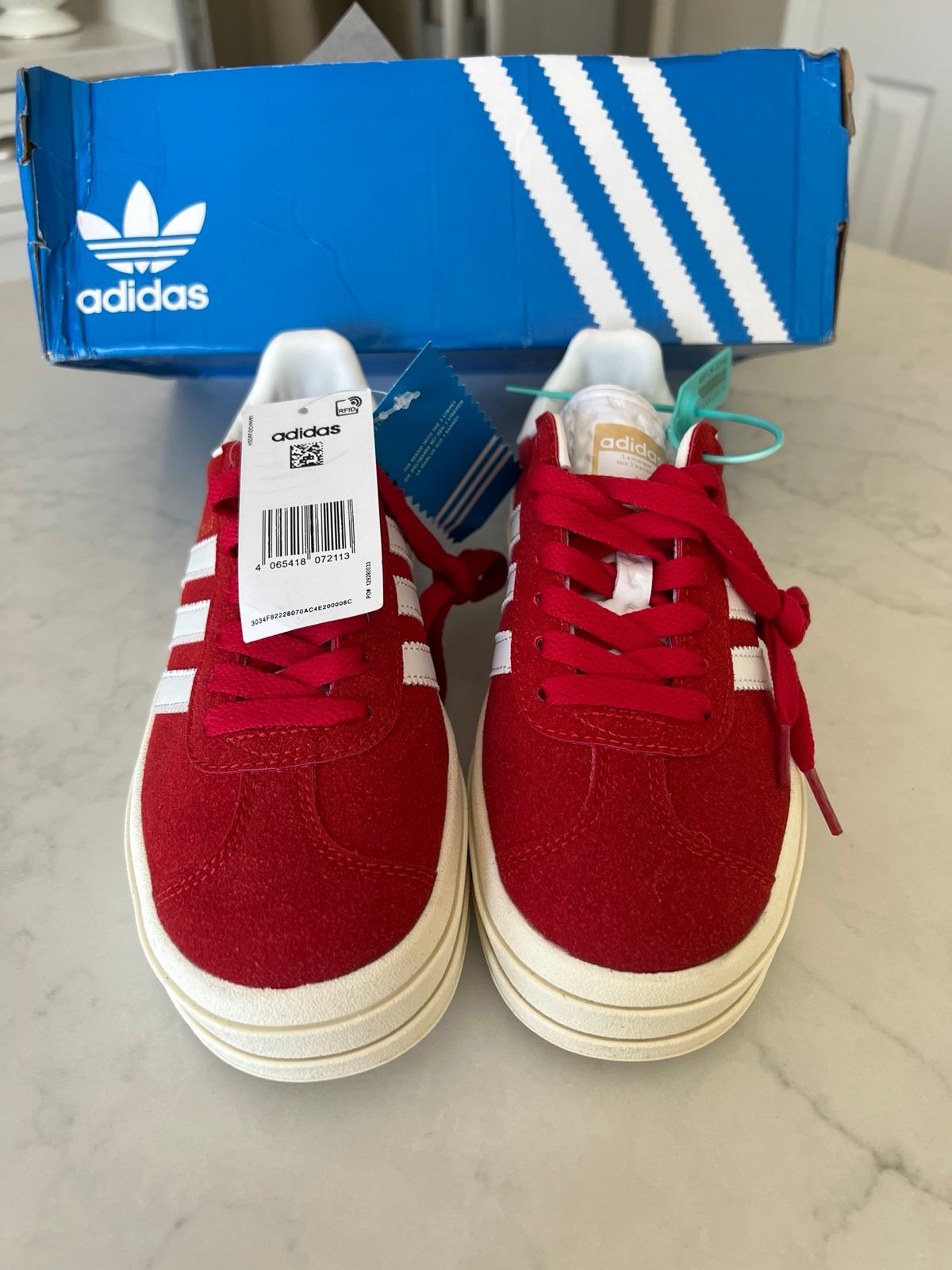 Adidas women’s Gazelle shoes, Red