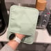 Ribbed Soft Silicone Pot Holder Set, Pistachio 7 x9