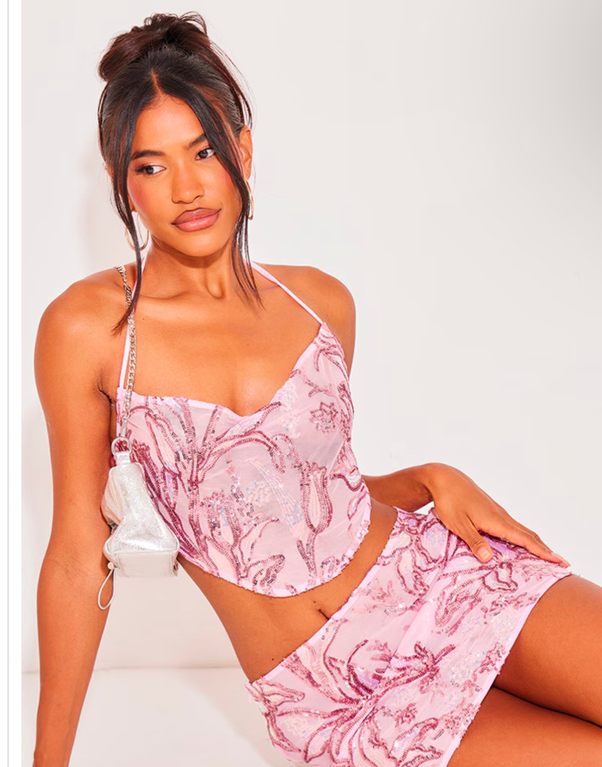 A baby pink sequin set