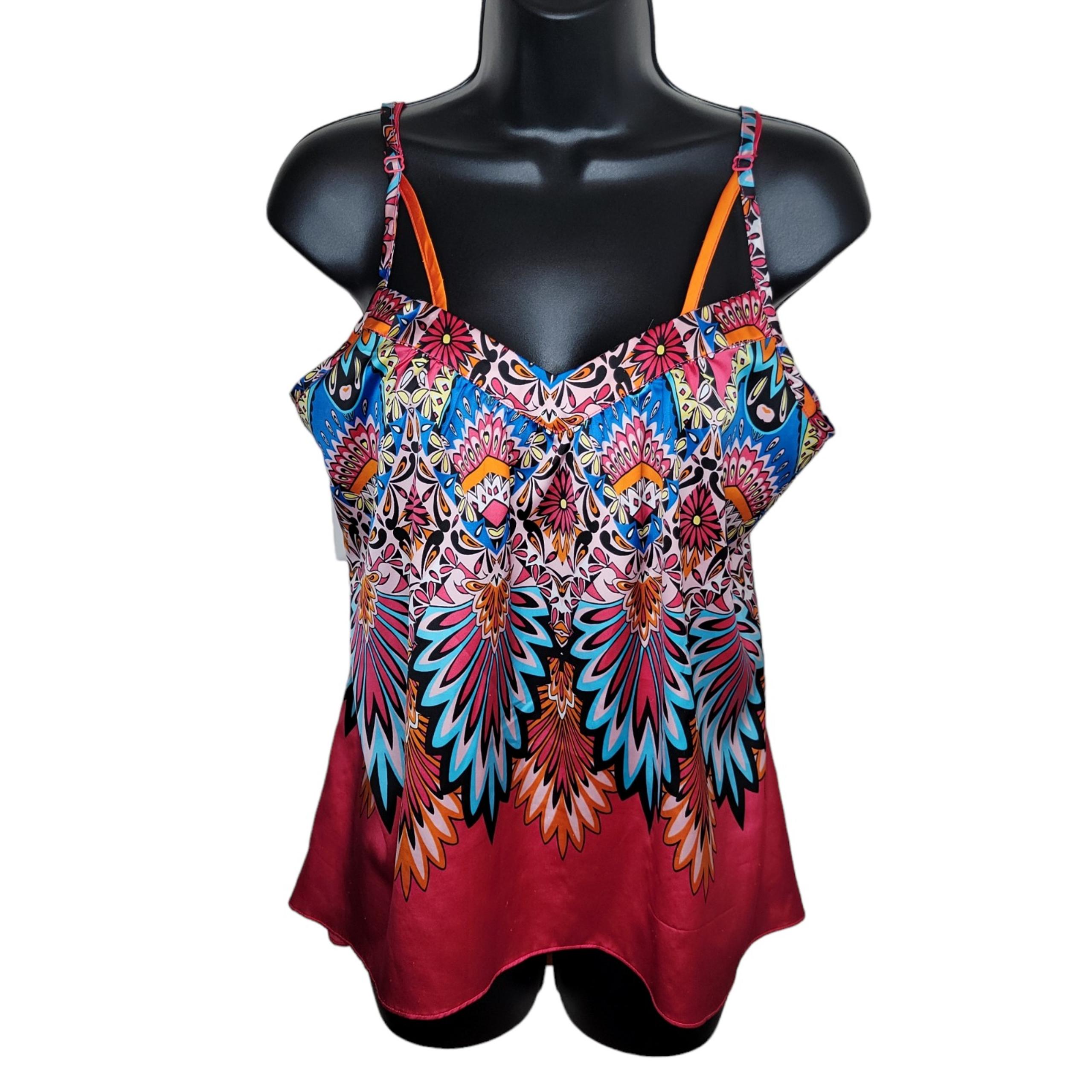 Nicole by Nicole Miller bohemian bright tank top cami Size Large