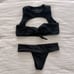 Frankie's Bikini's Black Ribbed 2 Piece Bikini Set S
