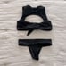 Frankie's Bikini's Black Ribbed 2 Piece Bikini Set S