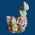 Vtg Cottage charms ceramic dressed bunnies candle holder