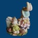 Vtg Cottage charms ceramic dressed bunnies candle holder