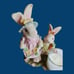 Vtg Cottage charms ceramic dressed bunnies candle holder