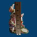 Vtg Cottage charms ceramic dressed bunnies candle holder