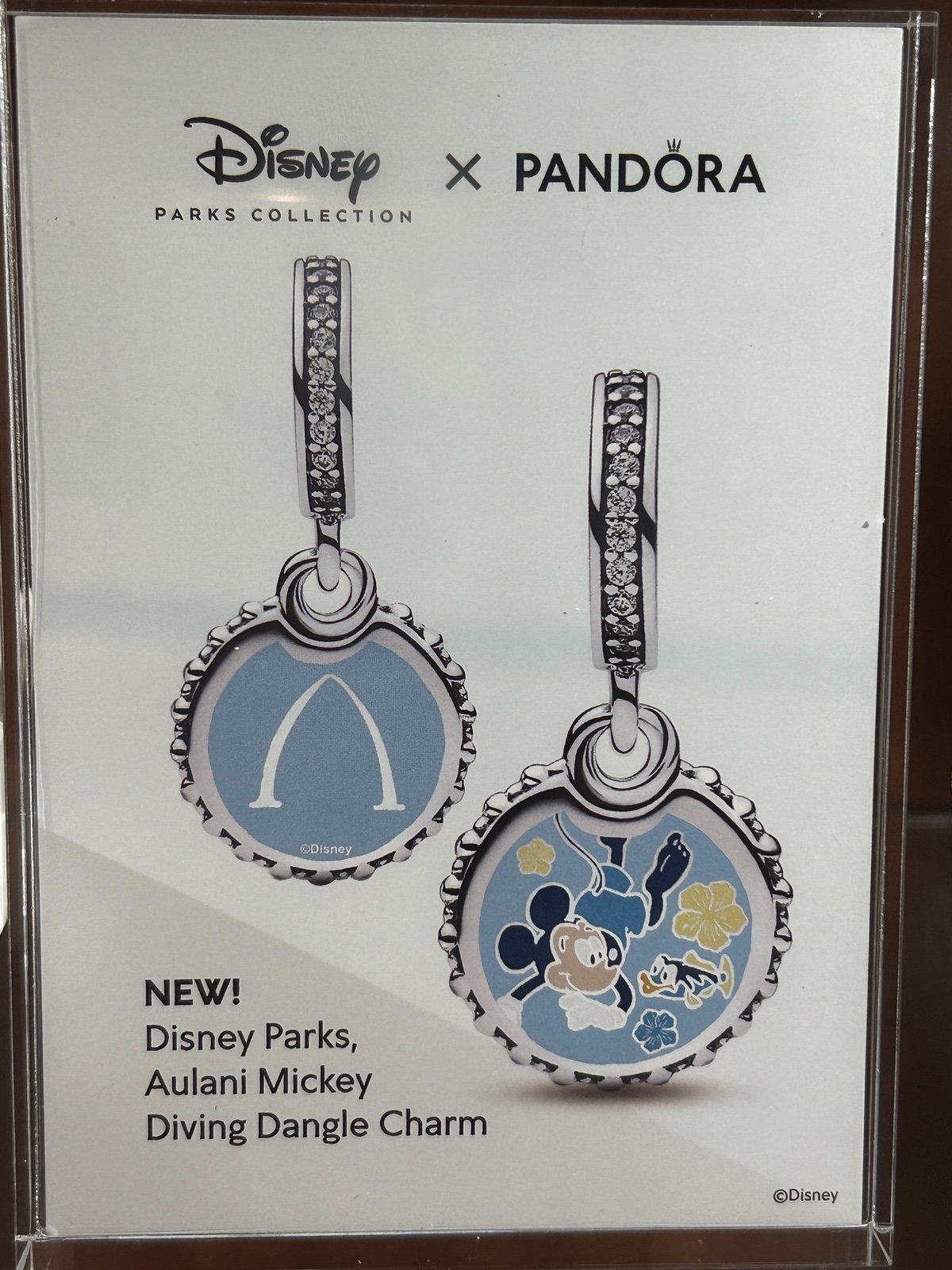 New Pandora x Disney Parks Aulani Hawaii Exclusive Mickey Diving Dangle Charm