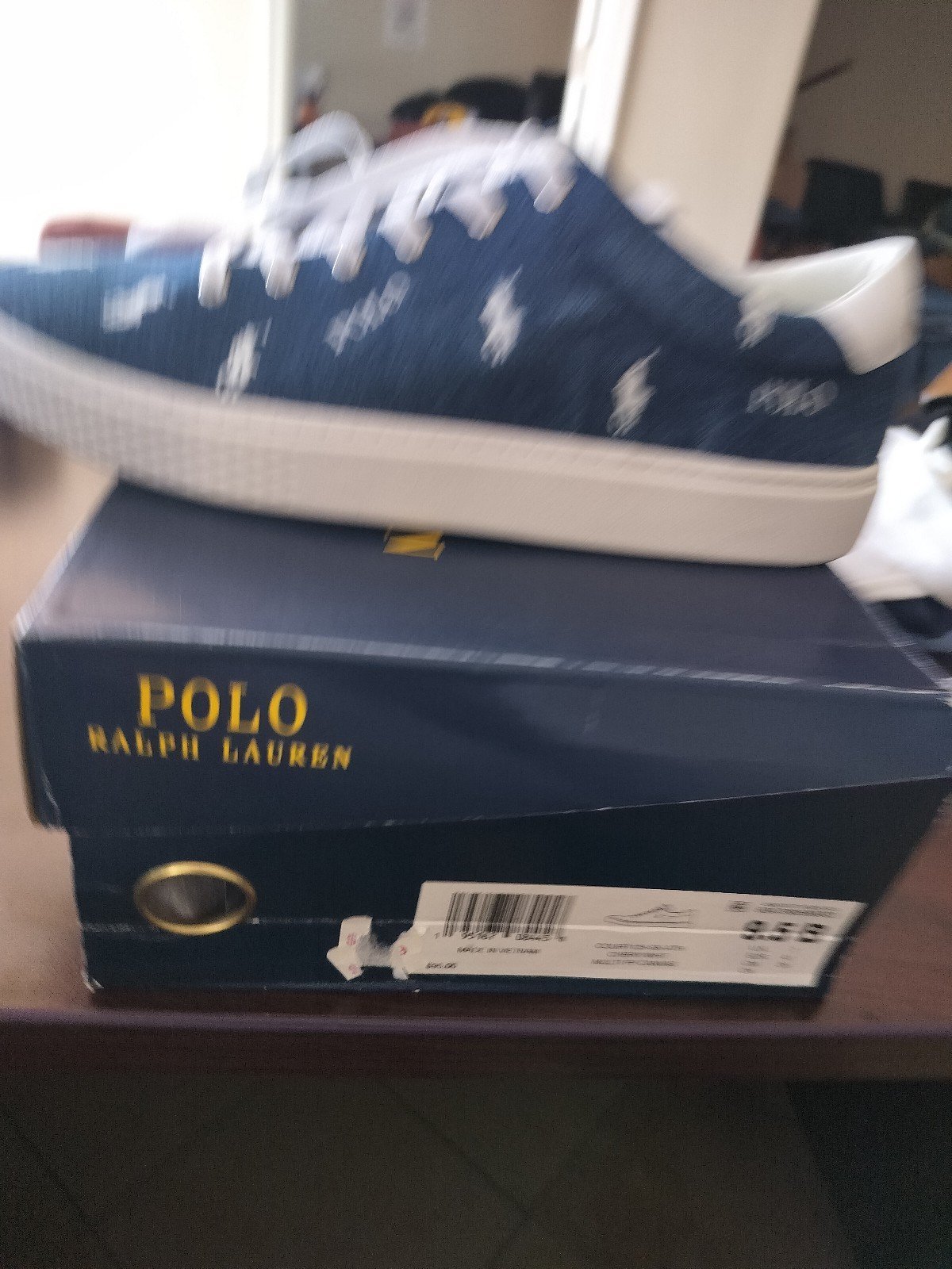 Polo Ralph Lauren classic court 125-SK-ATH blue/white horseman.size 9.5