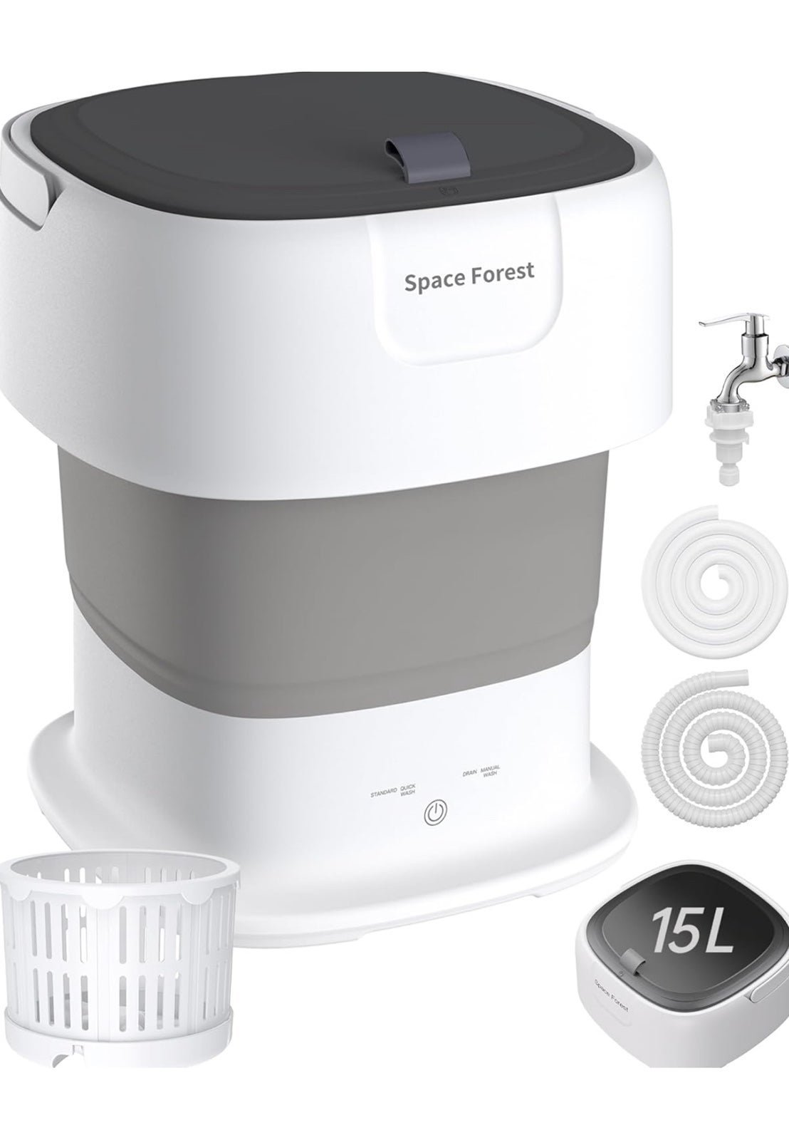Portable Washing Machine, 15L Mini Washing Machine Washer with Auto-Water