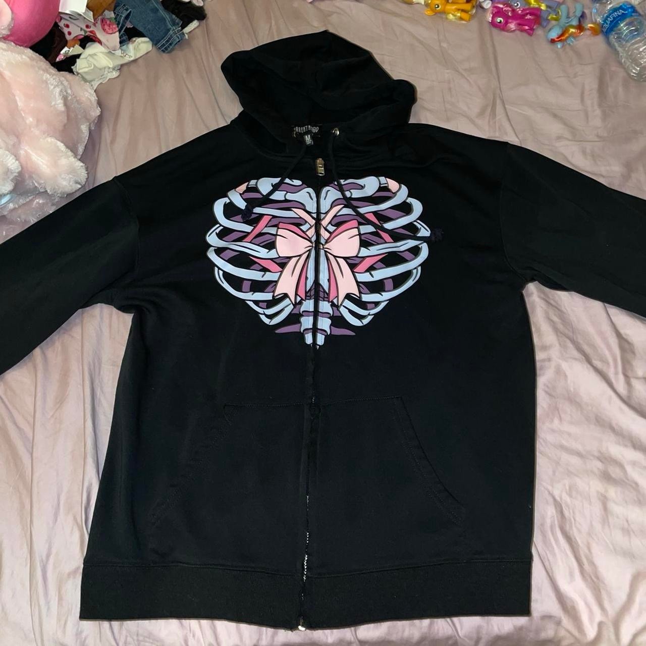 Dollskill Current Mood BEAST WITH A BOW EMBROIDERED RIBCAGE HOODIE