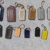 13 COACH Variety Stitched Leather Hangtag Keychain Charm Hang Tag Handbag Fob