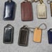 13 COACH Variety Stitched Leather Hangtag Keychain Charm Hang Tag Handbag Fob