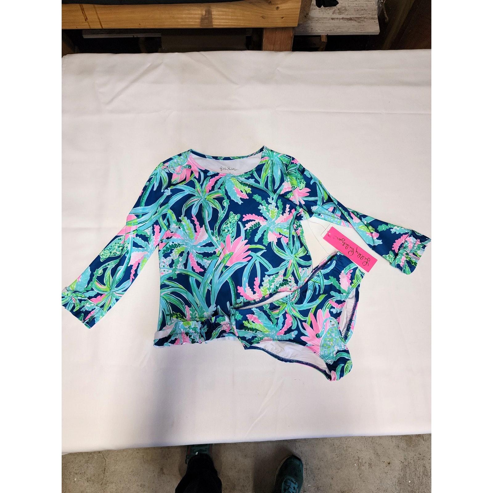 NWT 10 Lilly Pulitzer 2 Pc Swim Set Margo SPF Rashguard