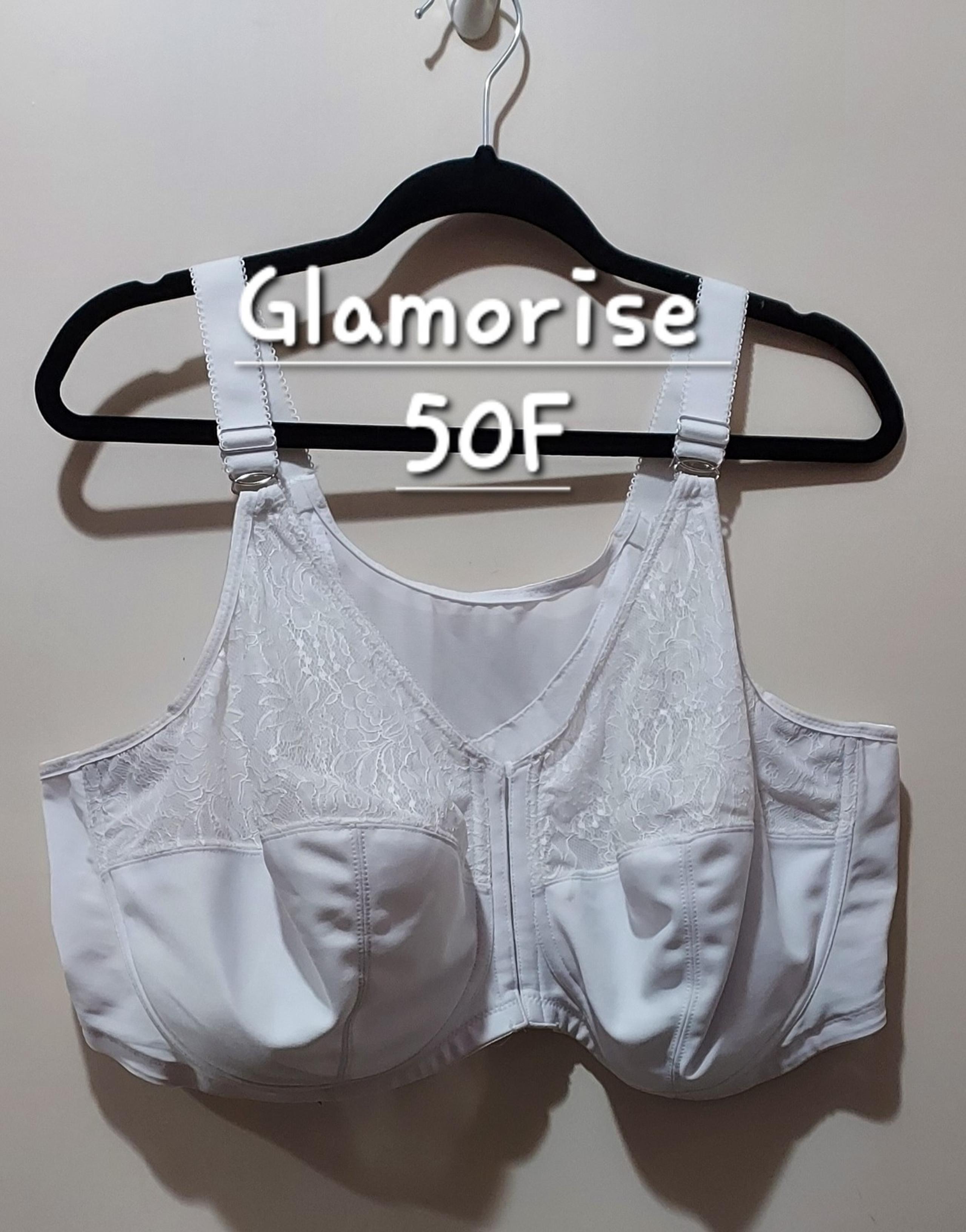 Glamorise Women's **50F**ComfortLift Front Close Lace Posture Support Bra #1202