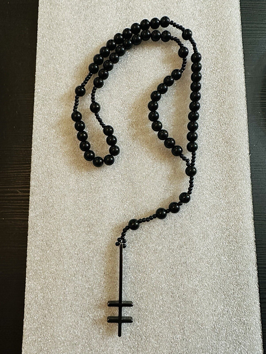 Marilyn Manson Rosary Bead Necklace Double Cross Officially Licensed Merch