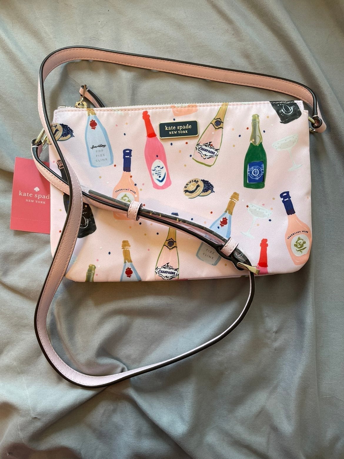 Kate Spade Triple Gussett Crossbody Bag Dawn Champagne