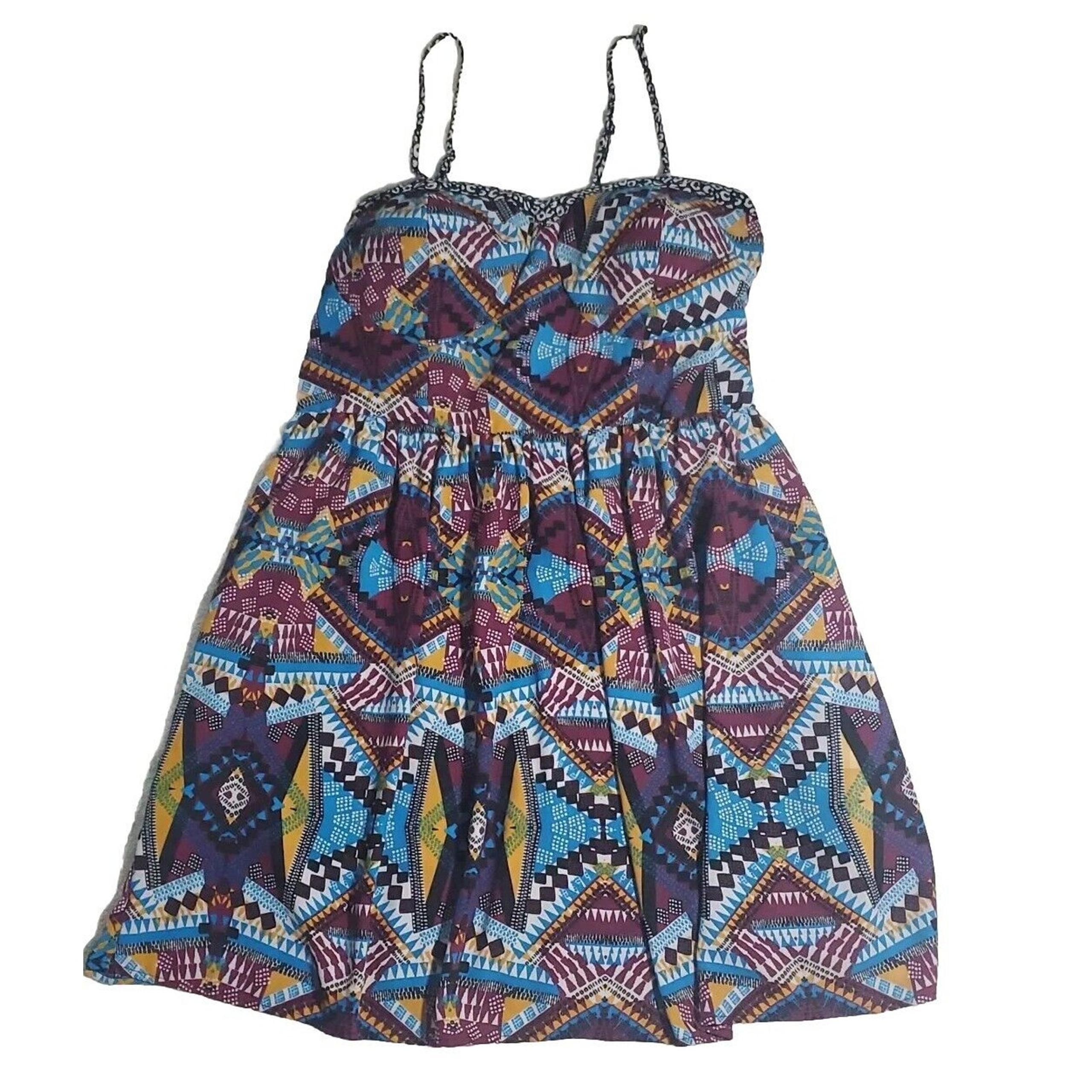 Xhilaration XXL Aztec Tribal Print Sweetheart Neckline Padded Short Sundress