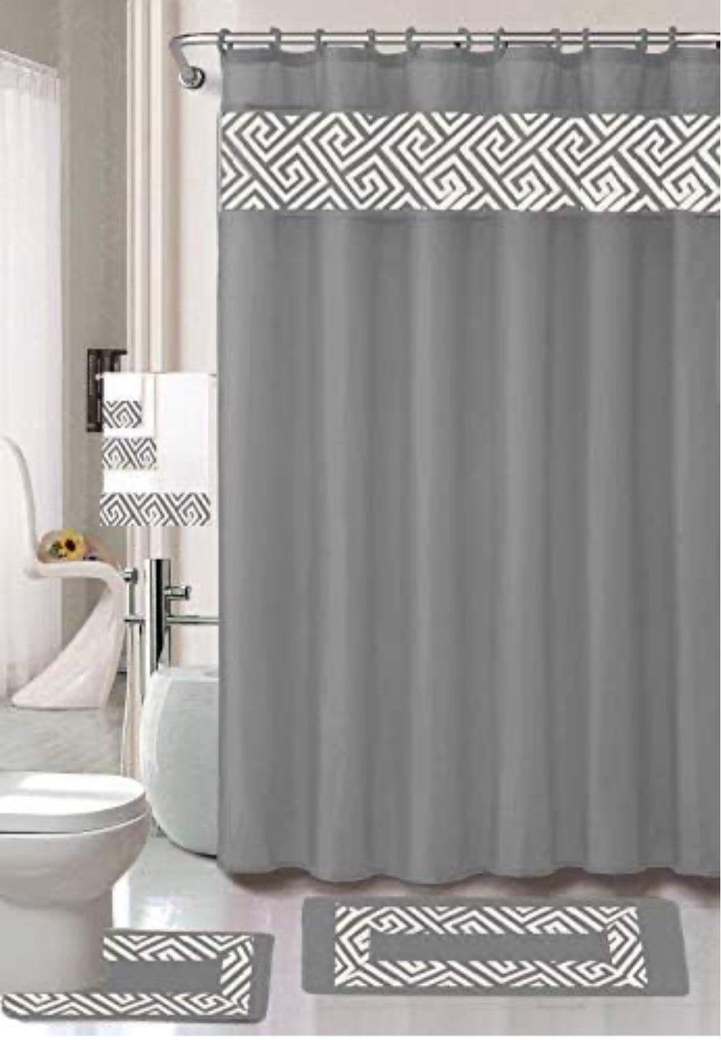 18 Piece Bathroom Mat Rug Set