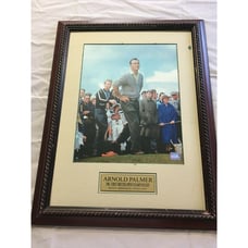 Framed Picture Of Arnold Palmer at 1961 British open championship licensed 22X18