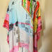 Johnny Was Top Silk Shirt Oversized OSFM Angelica Charlie Poncho Cover Up Art R1