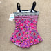 NWT Maxine of Hollywood Square Neck Wireless Skirted One Piece Swimsuit Size 16