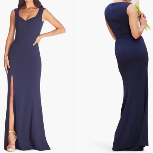 Dress The Population MONROE Side Slit Maxi Dress Size: XS