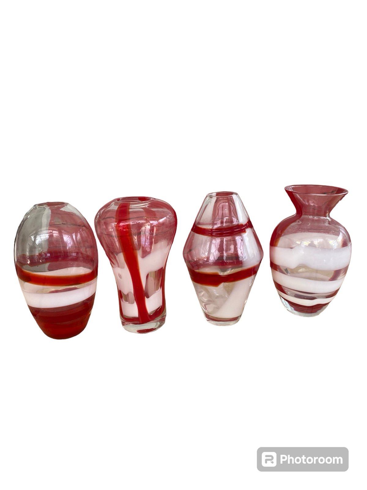 Vintage Guzzini Set Of 4 Small Bud Vases