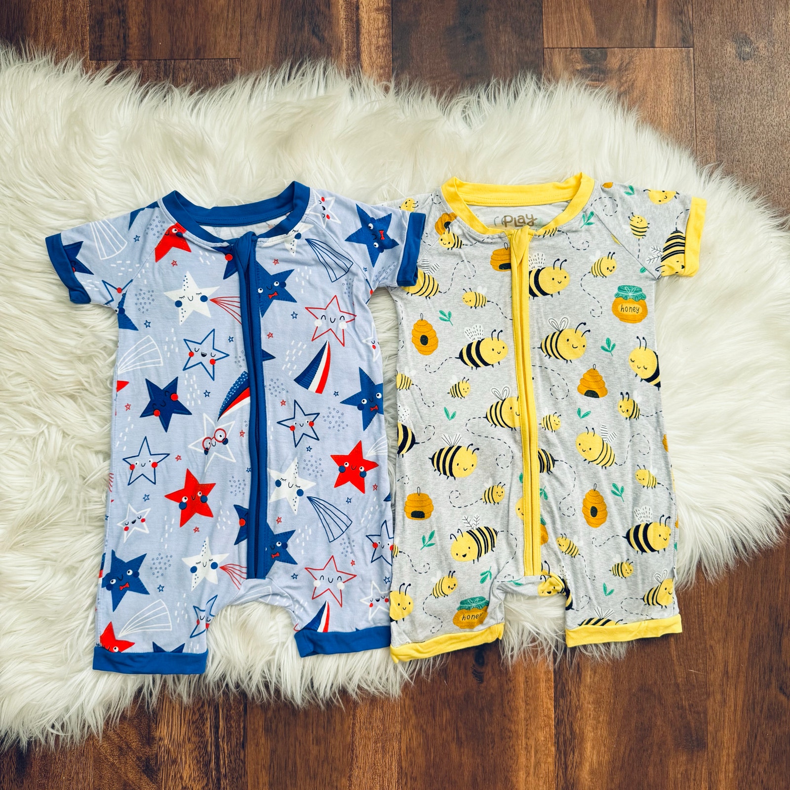 Little Sleepies Bundle of 2 Shorty Romper Size 6-12 Months