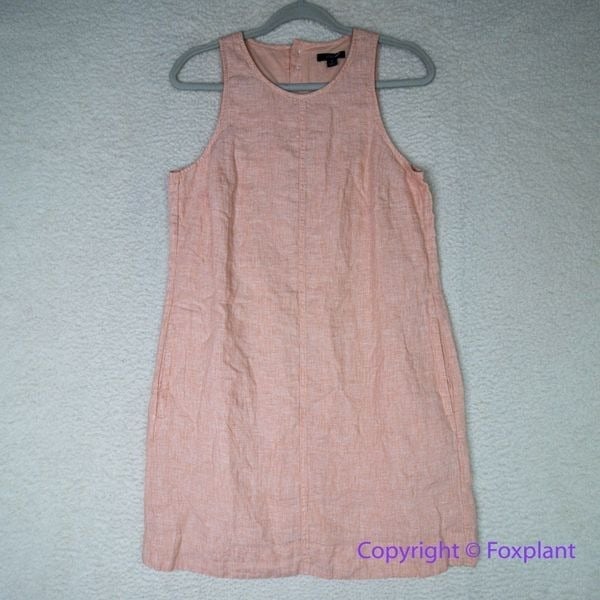 New! J. Crew *flawed Button-back linen shift dress, size S