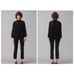 Tory Burch Ponte Flare Cropped Length Pant with Gold Tone Raised Logo Buttons