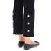 Tory Burch Ponte Flare Cropped Length Pant with Gold Tone Raised Logo Buttons