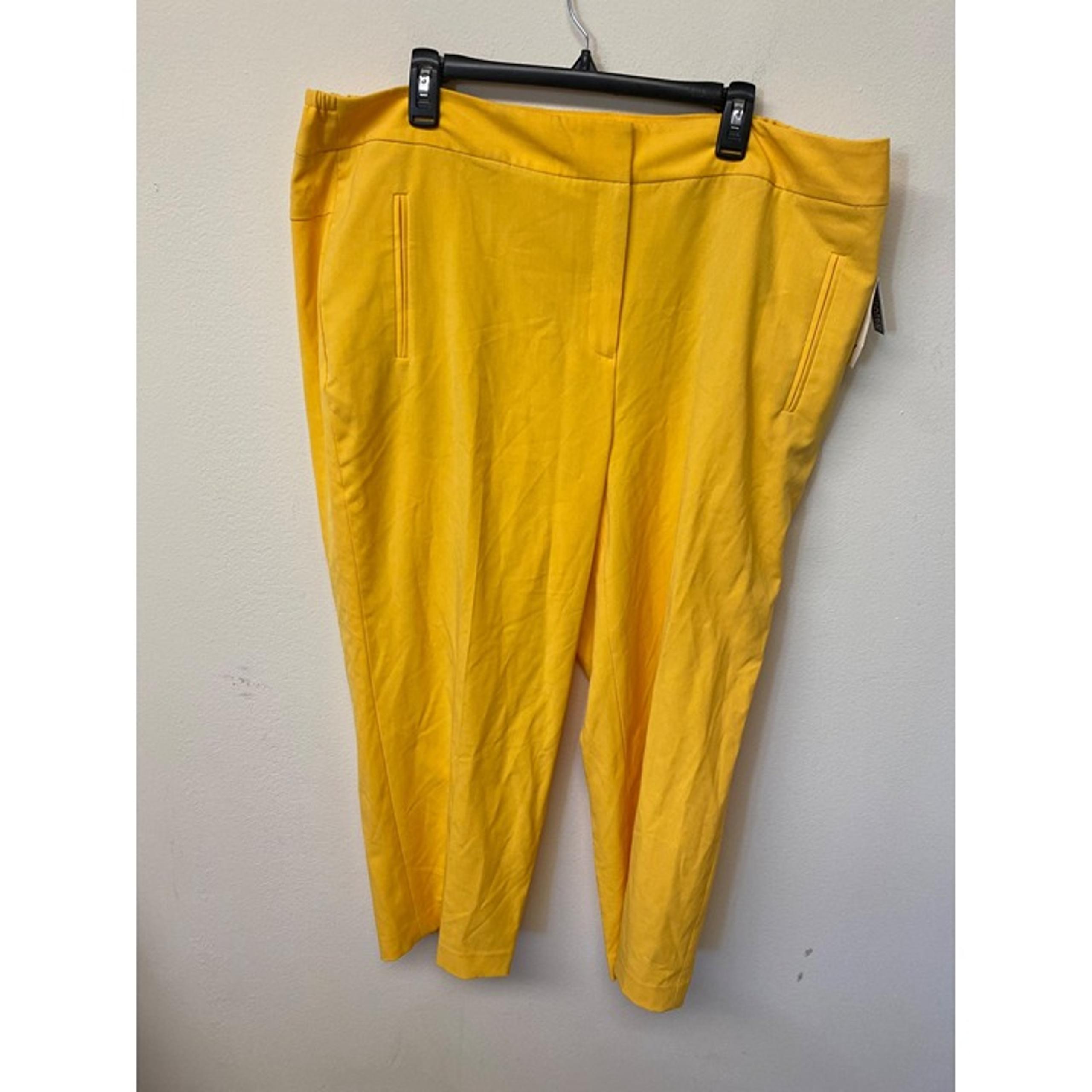 Bar III Women's Yellow Bi Stretch Straight Leg Dress Pants Size 18W NWT