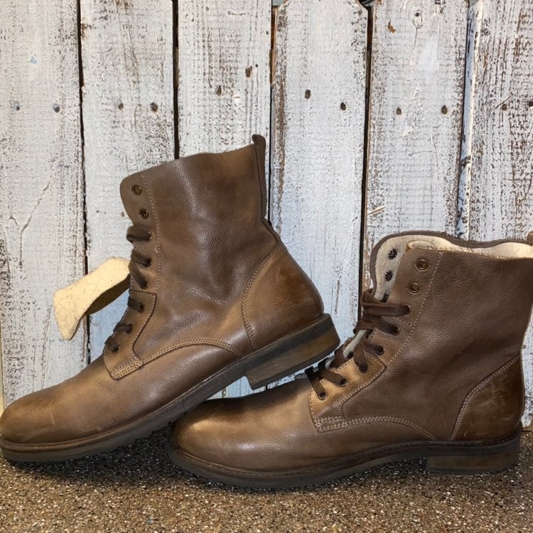 Mens Leather Hi -Top Boots