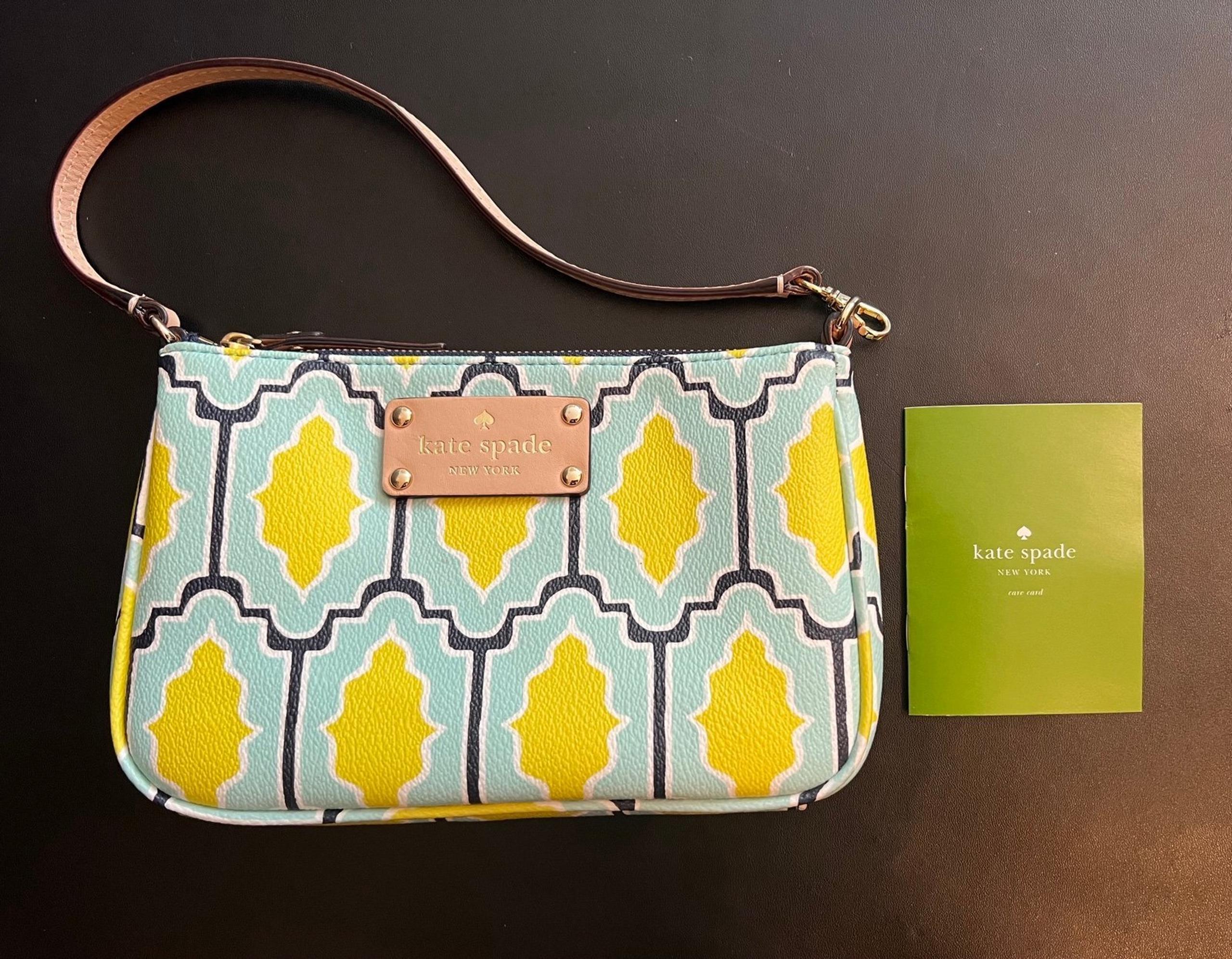 Vintage Kate Spade New York Cabana Tile Linet Wristlet WLRU1763 Handbag Wristlet