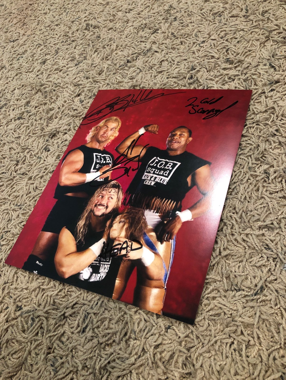 WWE Job Squad Autographed photo coa