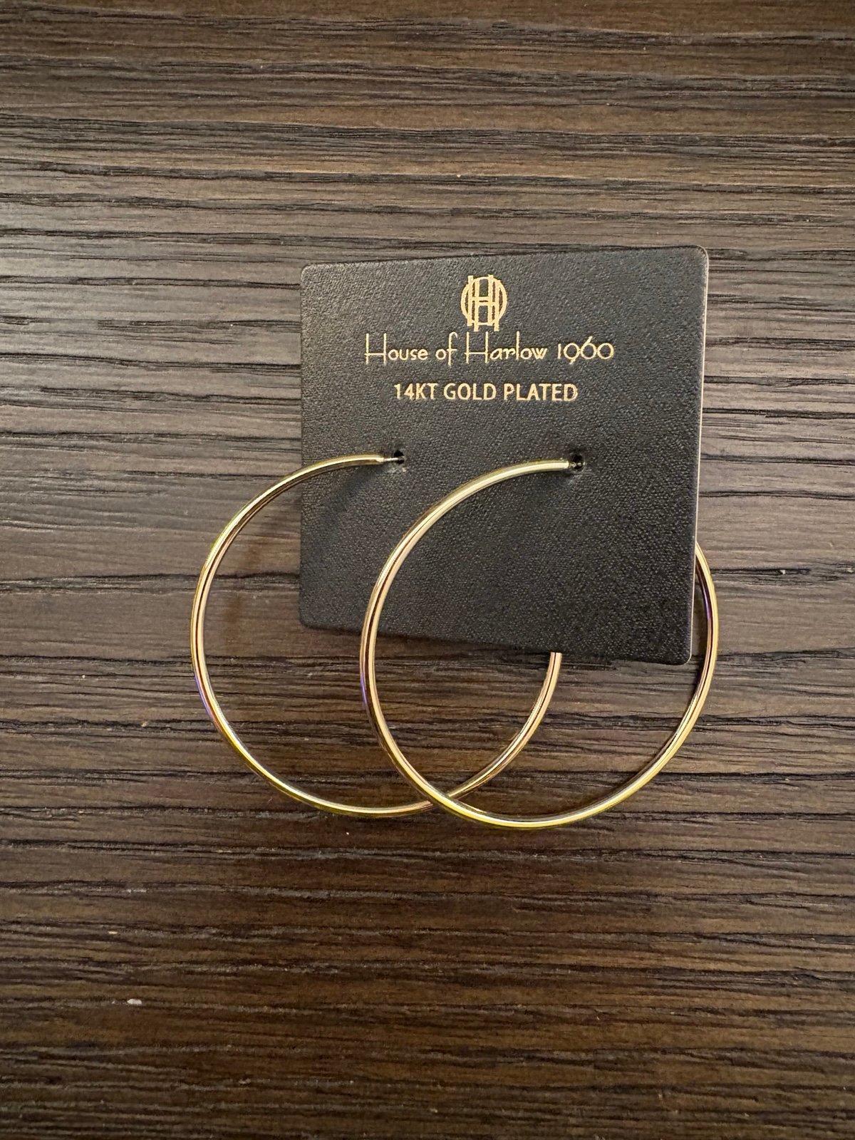 NEW House of Harlow 1960 gold hoop earrings